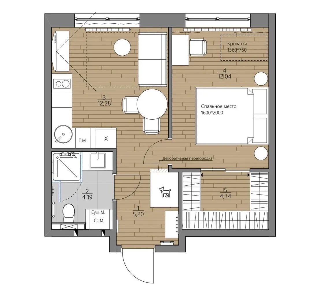 Realhouse Ofice丨38㎡色彩小宅设计案例