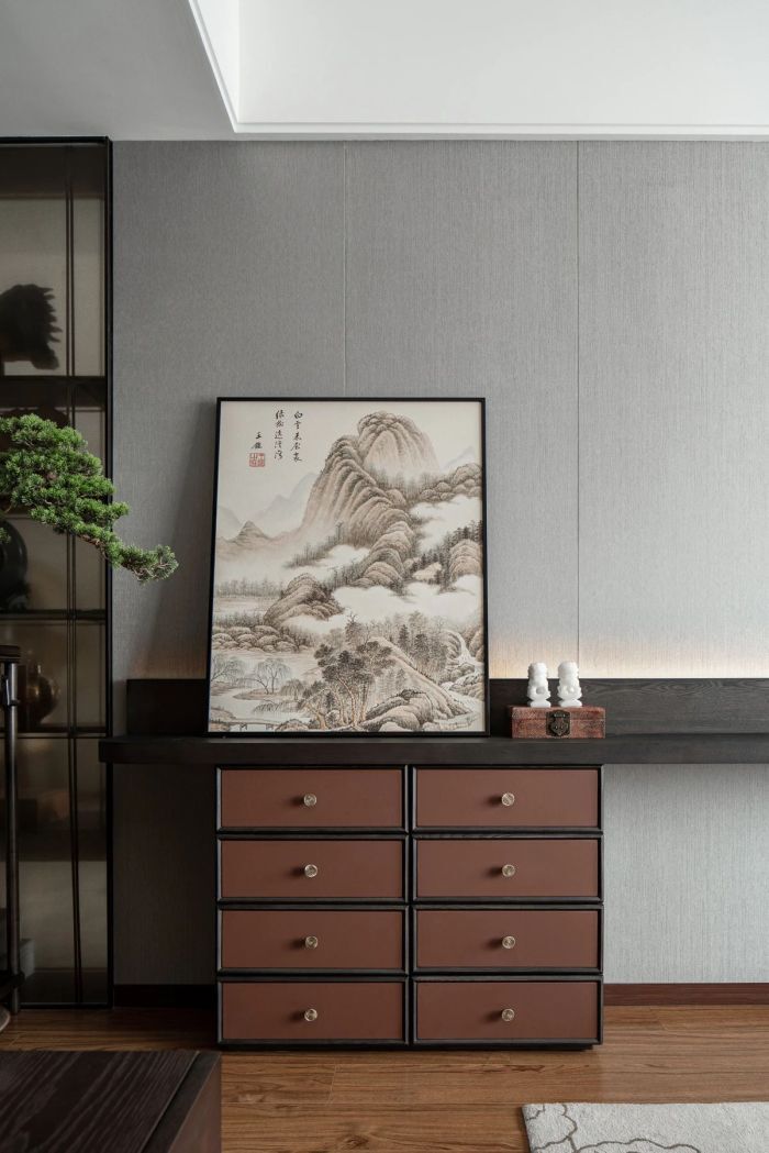 现代中式样板间·山水画境 诗意隽永丨 壹新设计设计案例