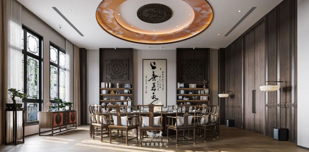 佳世大宅设计丨1200㎡ 中式美学，风雅自在（上）设计案例