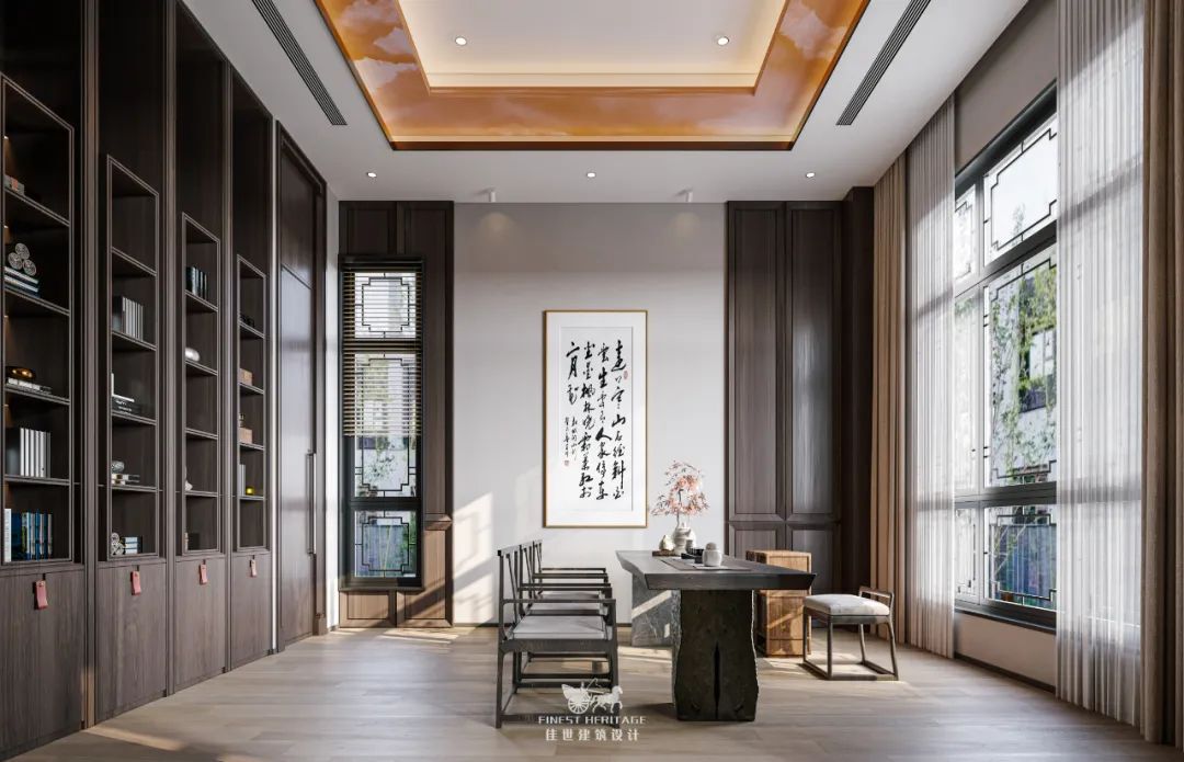佳世大宅设计丨1200㎡ 中式美学，风雅自在（上）设计案例