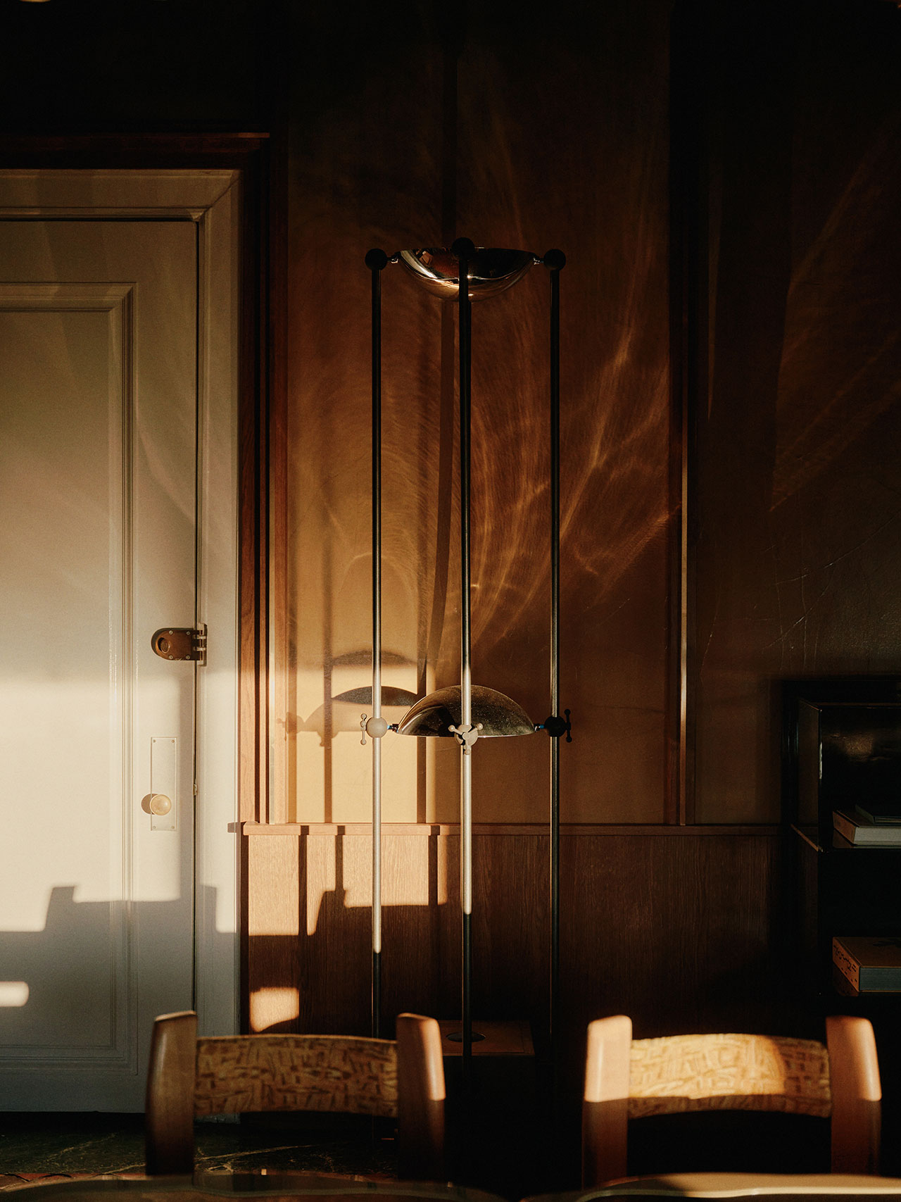 Metalic floor lamp by Ronald Cecil Sportes (1983). Photography by William Jess Laird.