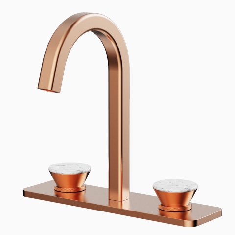 Countertop-Mounted 3-Hole Vanity Sink Faucet