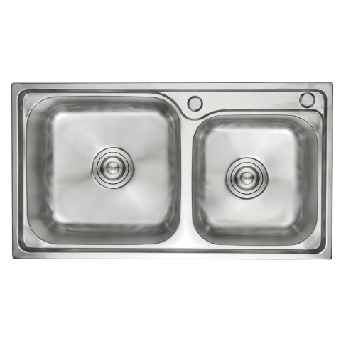 304 Stainless Steel Stretched Double Sink